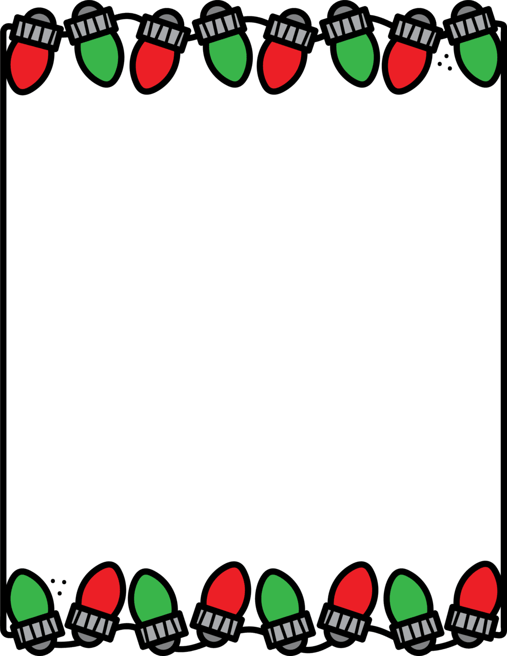 Christmas border frame with lights clipart photo