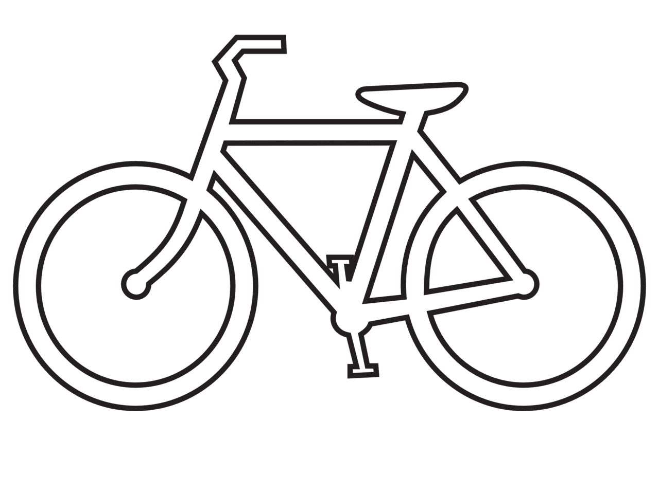 Bicycle route sign black white line clipart best logo