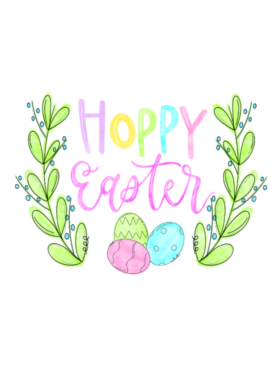 Happy easter watercolor spr clipart images