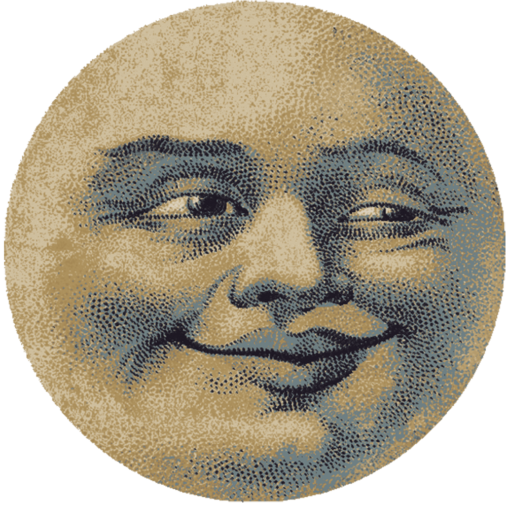 The man in moon face area rug clipart logo