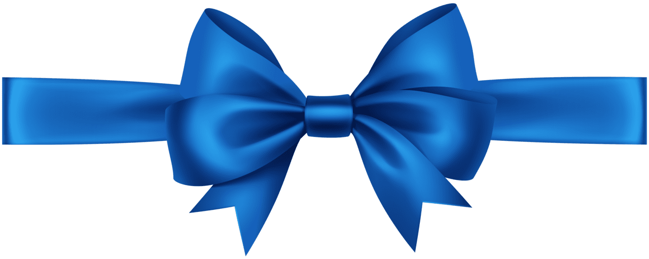 Ribbon with bow blue clipart image