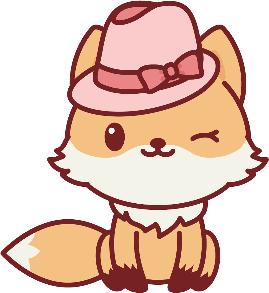 Winking nerdy fox kawaii cute animals cartoon clipart full size pinclipart vector