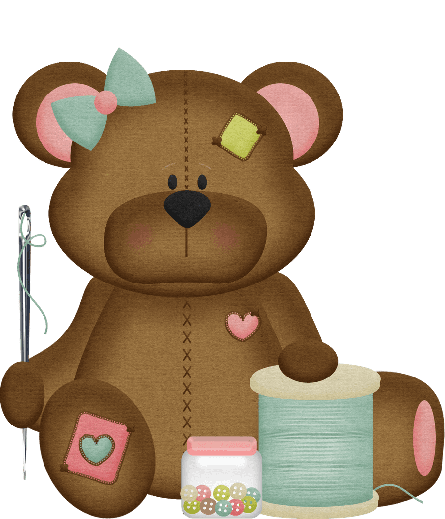 Teddy bear pin page clipart background 2