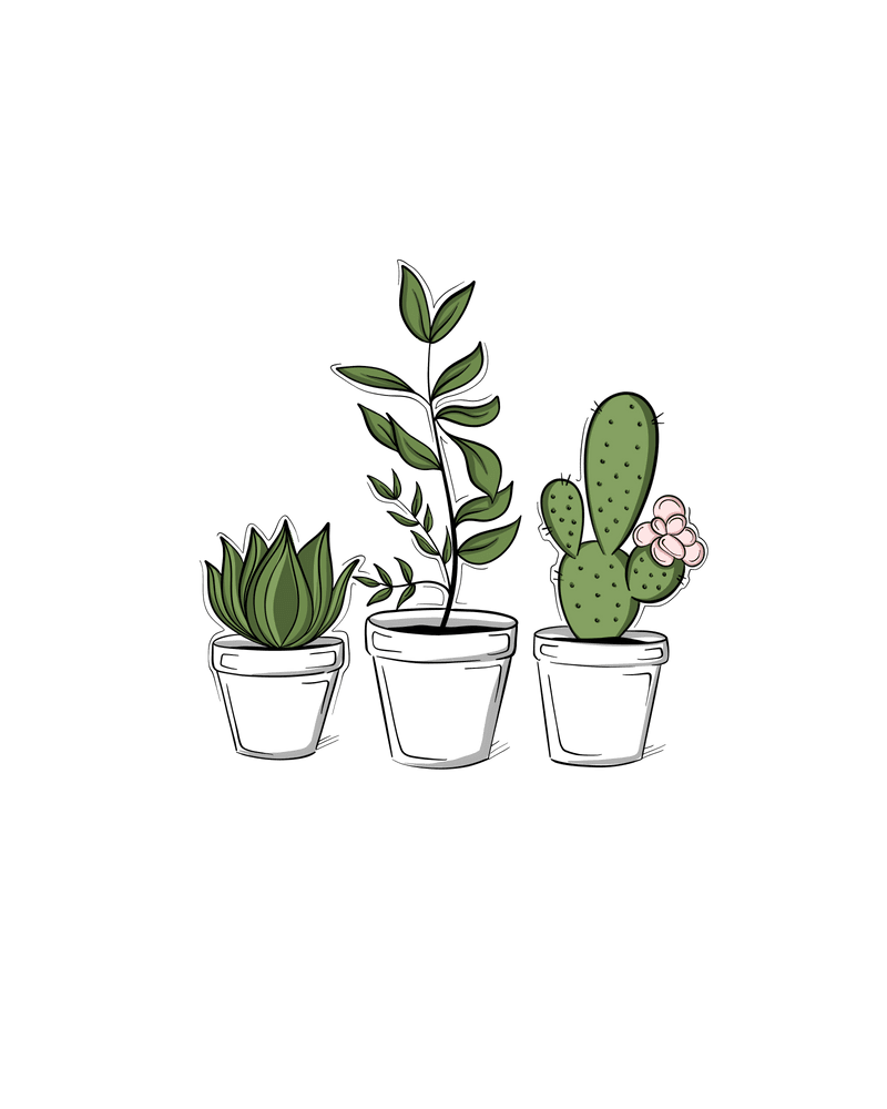 Cactus three little succulents sticker by sabina fenn clipart transparent