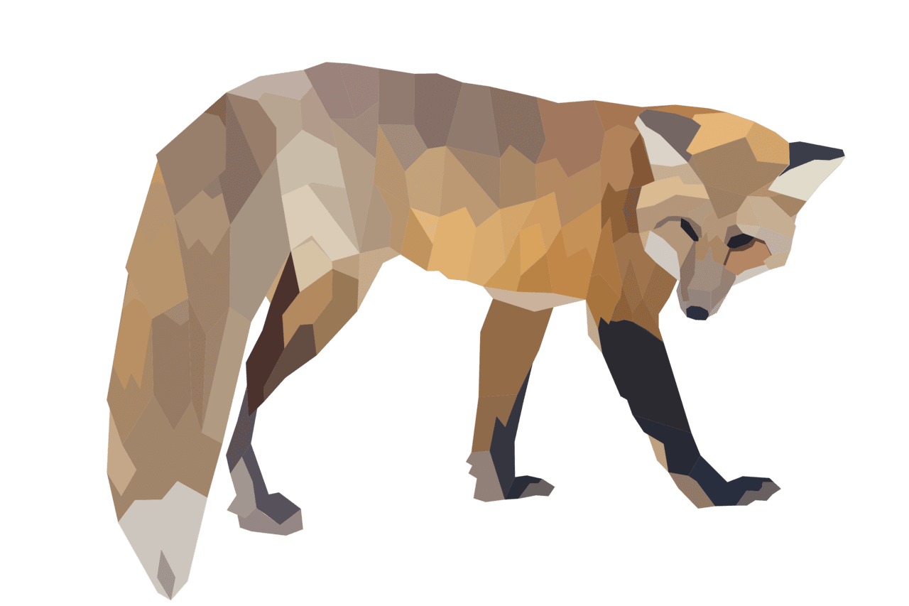 Majestic low poly fox clipart free