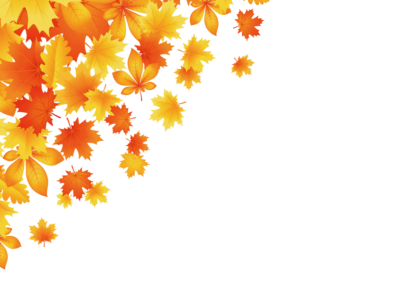 Yellow and orange autumn leaves corner border in clipart free