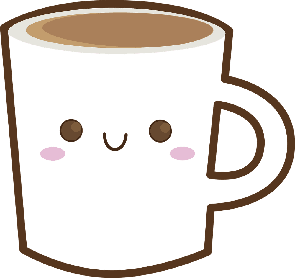 Coffee cup happy vector graphic clipart