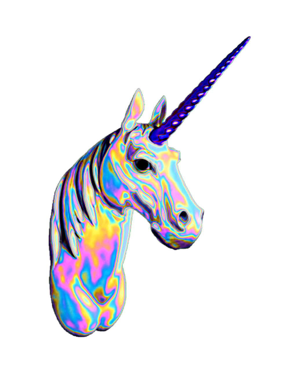 Unicorn holographic toedit clipart logo