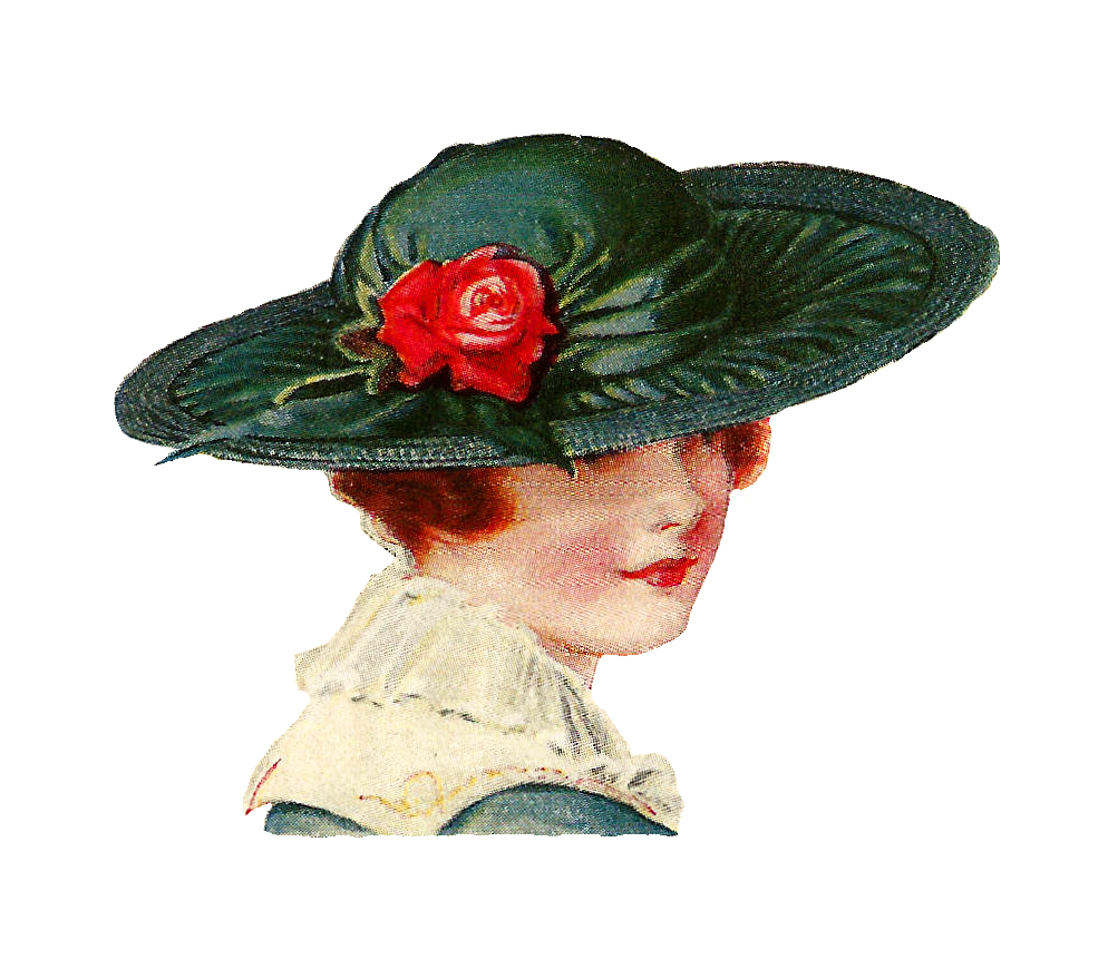 Fashion clipart vintage graphics of women hat vector