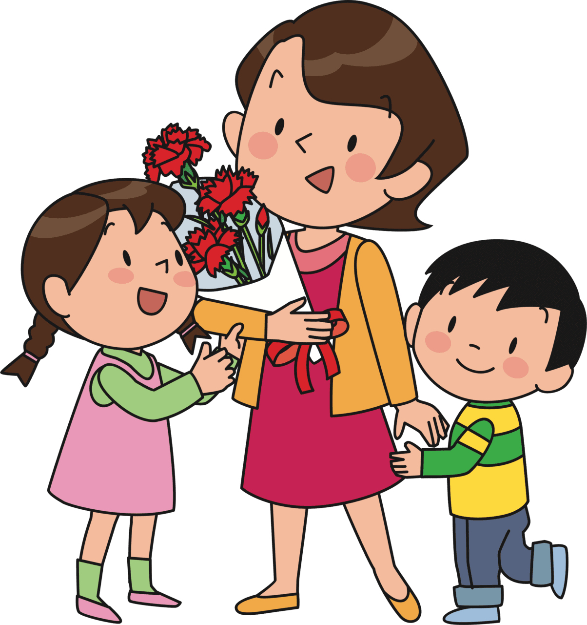 Mother and children clipart clip art