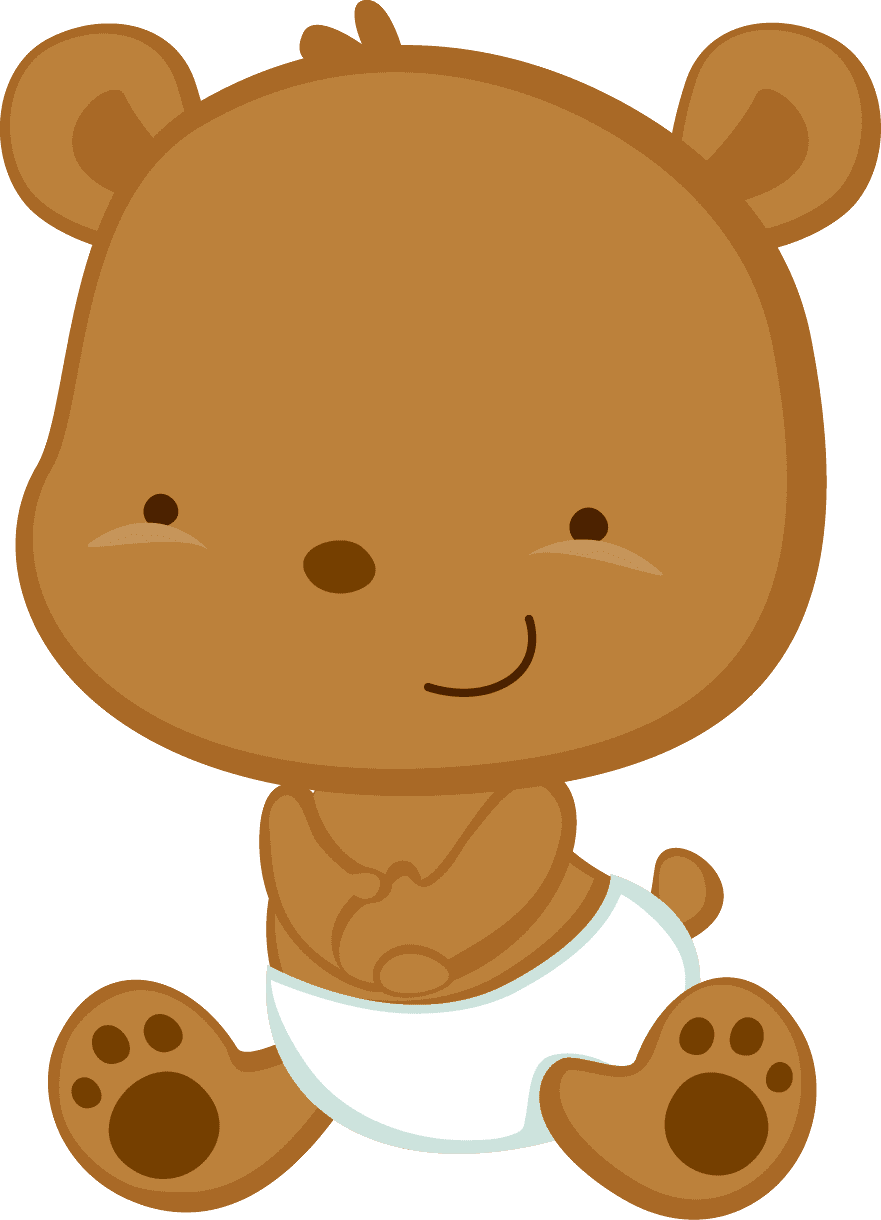 Minus say hello baby bear shower teddy clipart picture