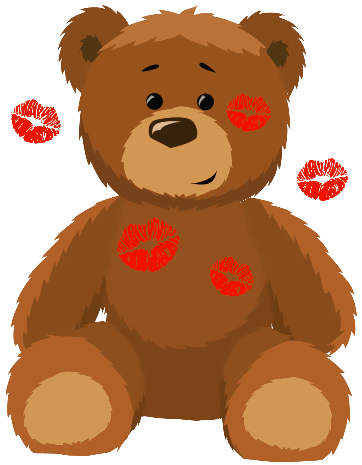 Cute bear with kisses clipart picture