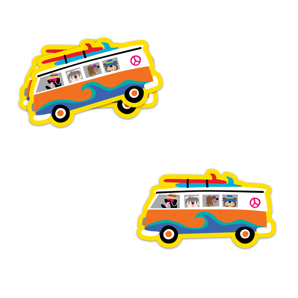 Bus surfer dogs sticker clipart photo