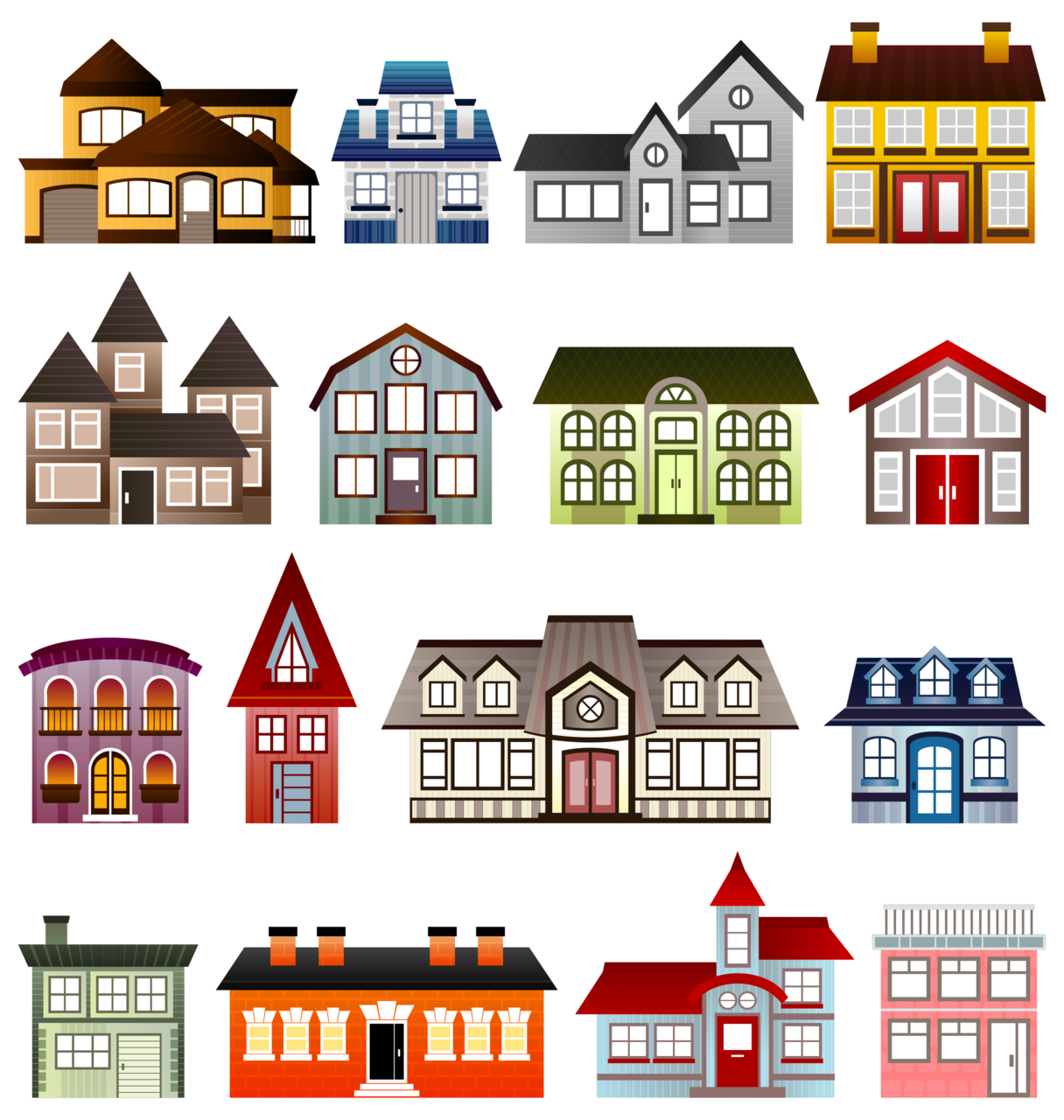 Home simple houses clipart logo