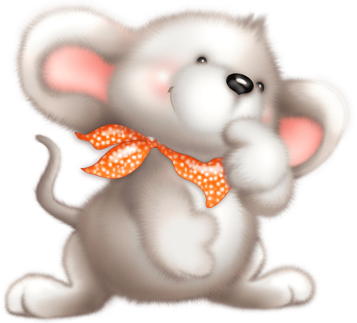 Cute white mouse clipart vector