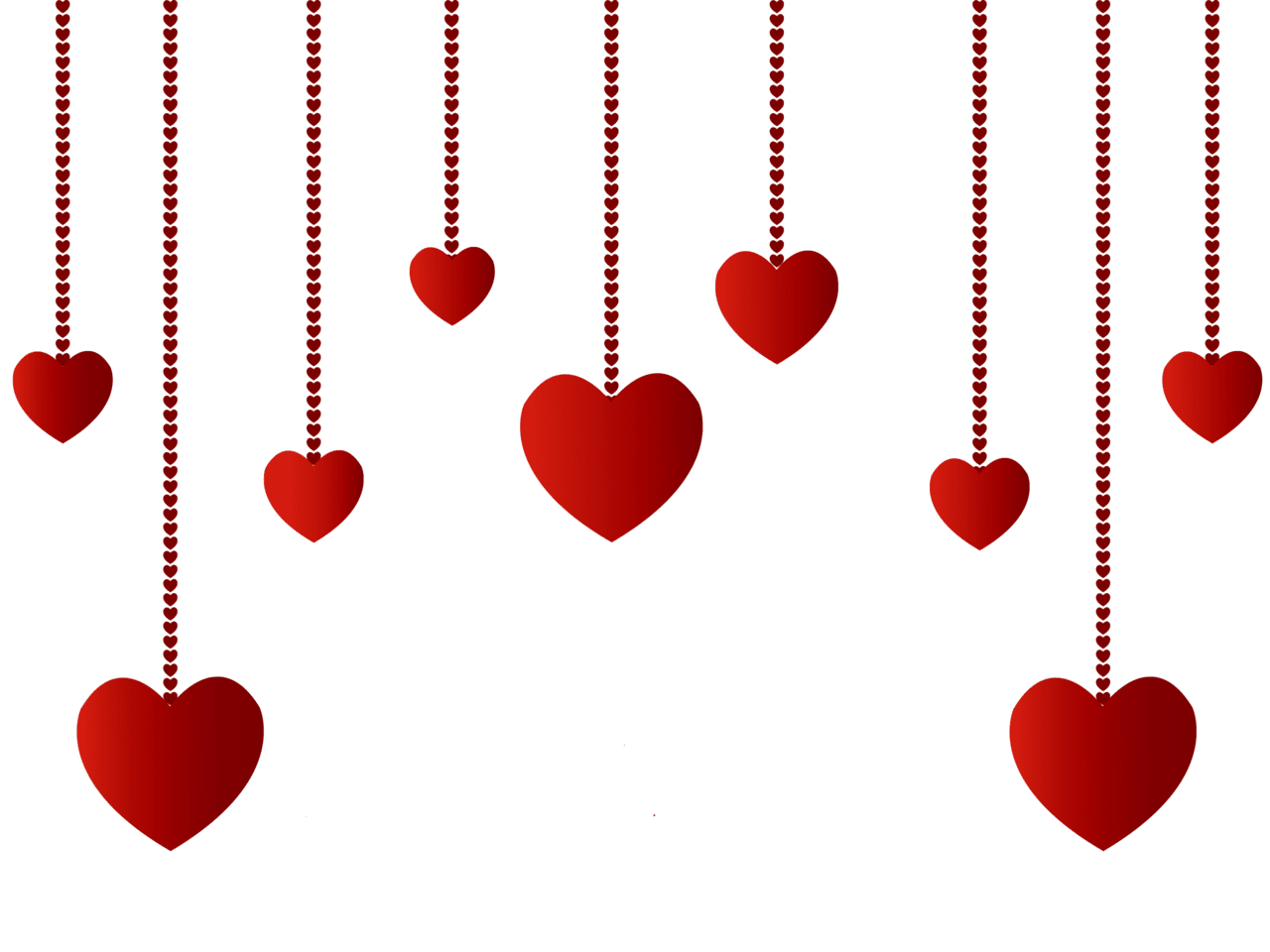 Valentines day hanging hearts decoration picture clipart