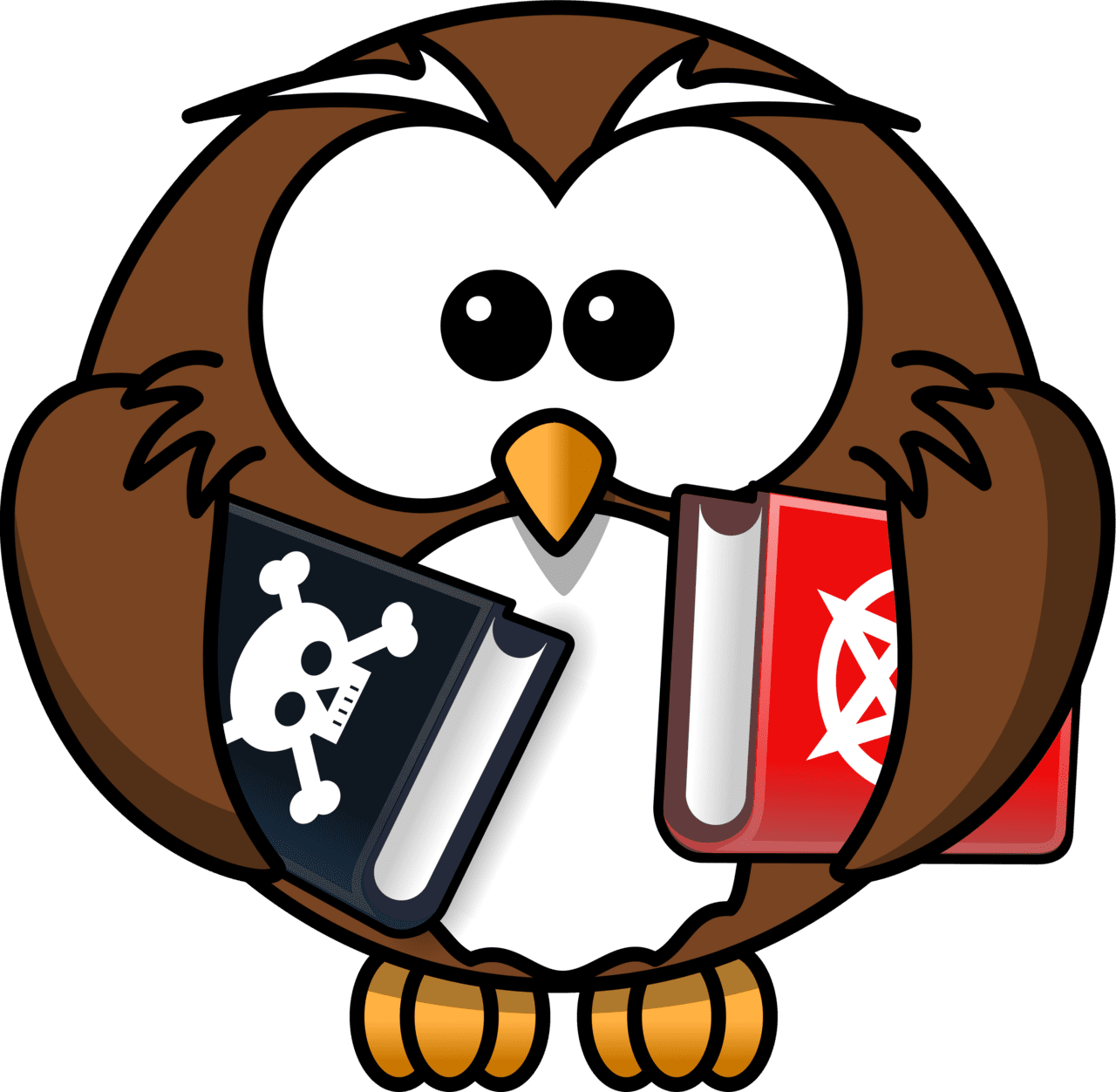 Owl with books clipart photo