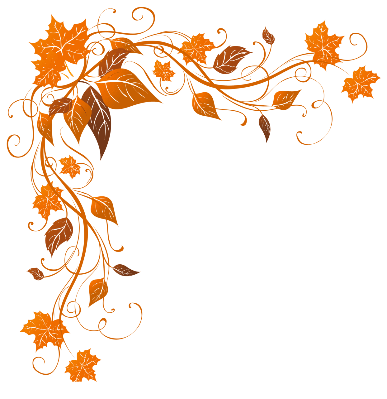 Fall leaves autumn decoration clipart image