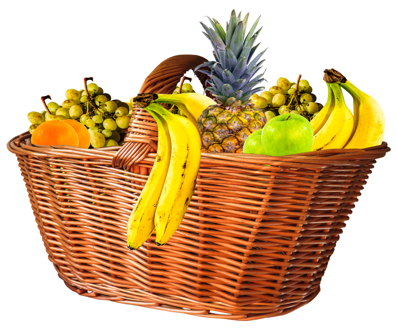 Banana fruit basket clipart transparent