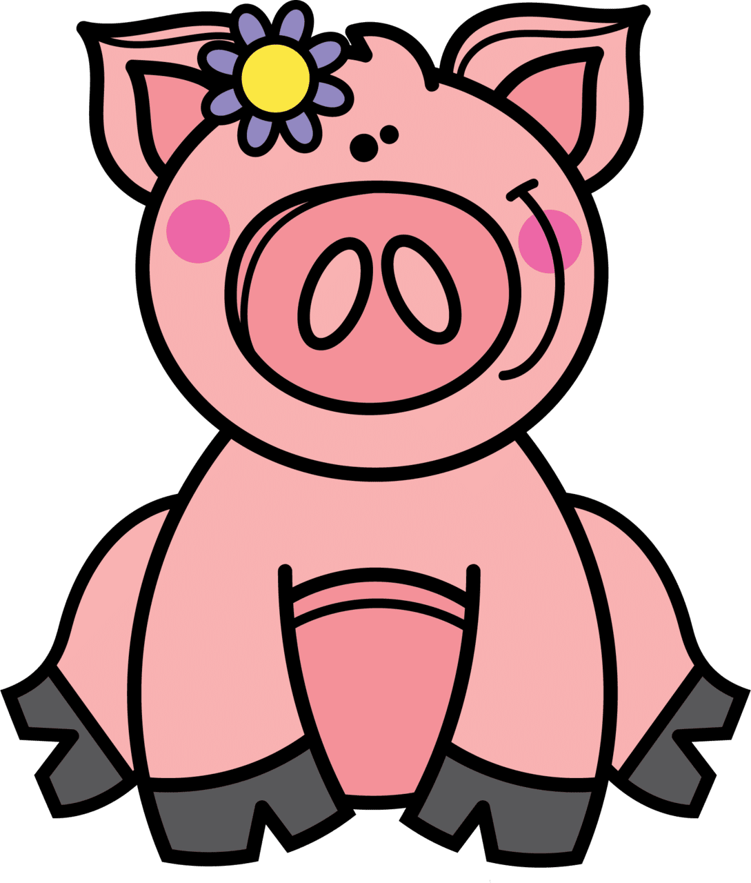 Pig pin page clipart free 3