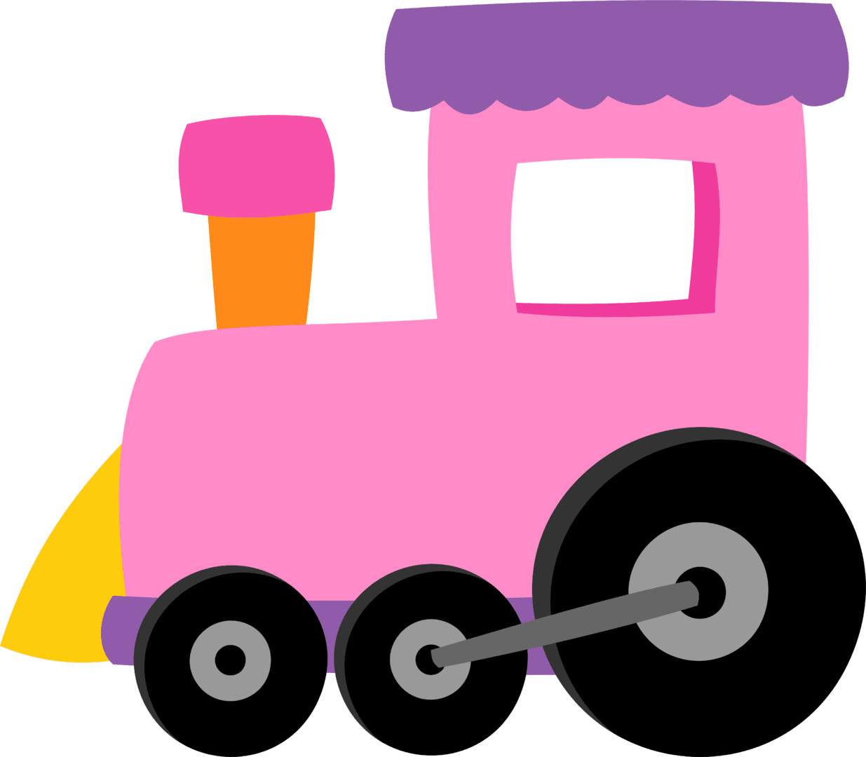 Pink train with black wheels diy crafts clipart logo