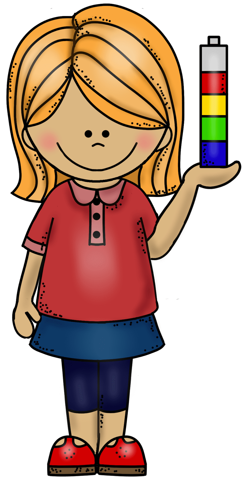 Teacher using math data for guided groups cartoon clipart free