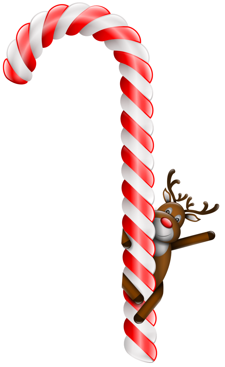 Large christmas candy cane with deer clipart ts free