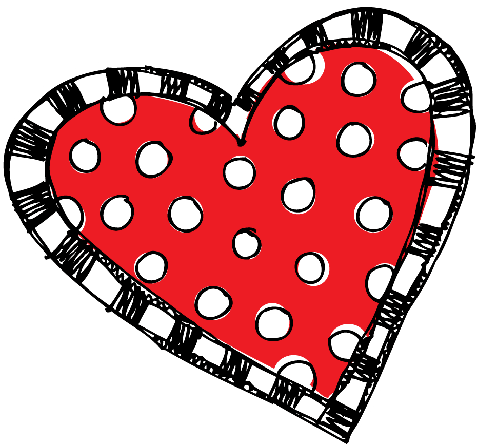 Heart black and white pin page clipart clip art 2