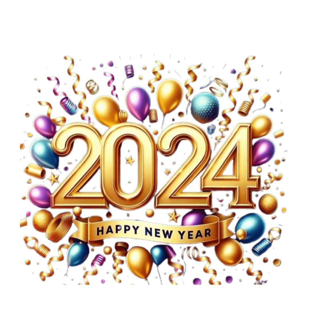 Happy new year 2024 cheers to beginning embracing with hope and joy valuers club clipart image