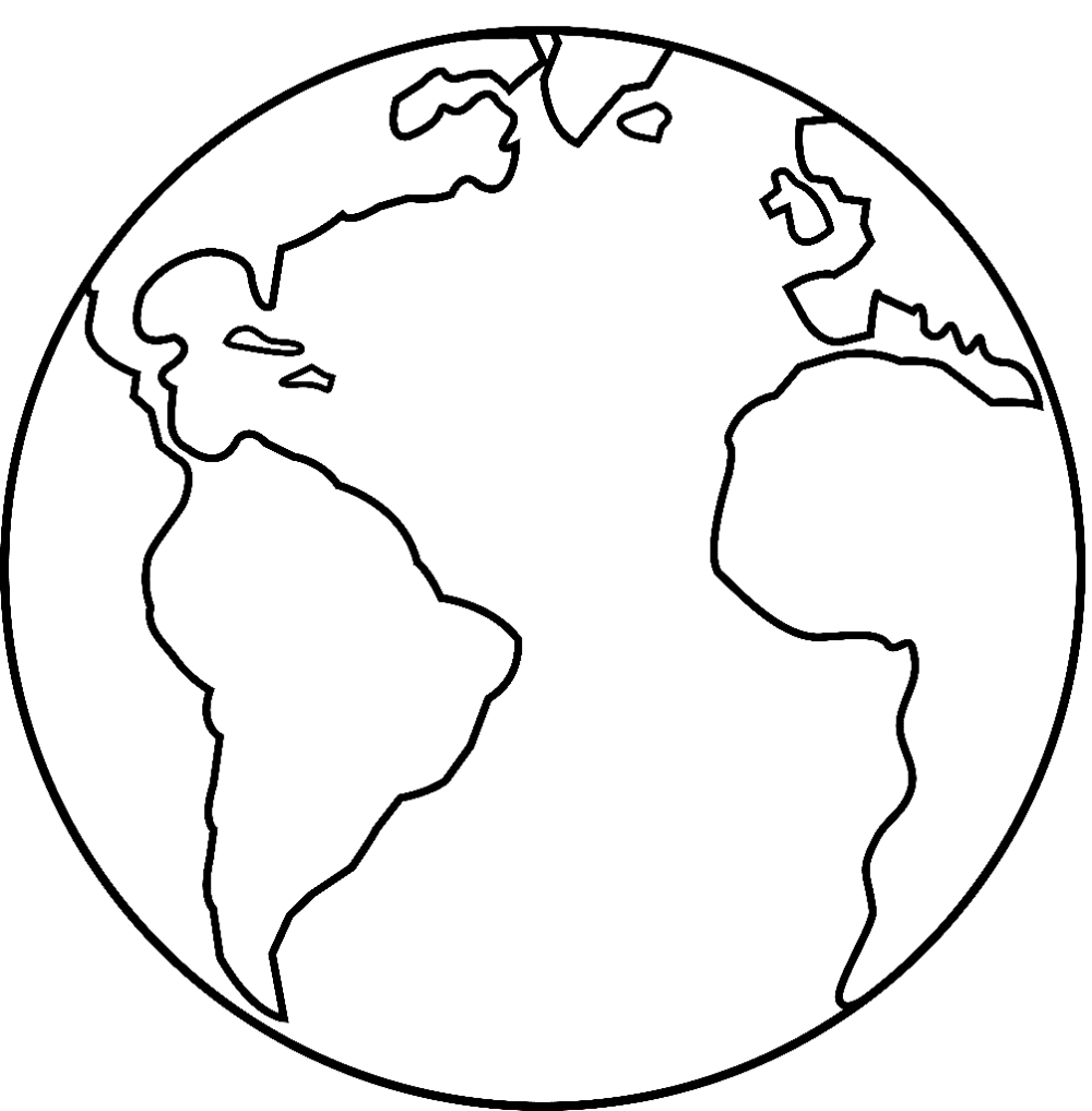 Globe cute clipart and coloring pages picture