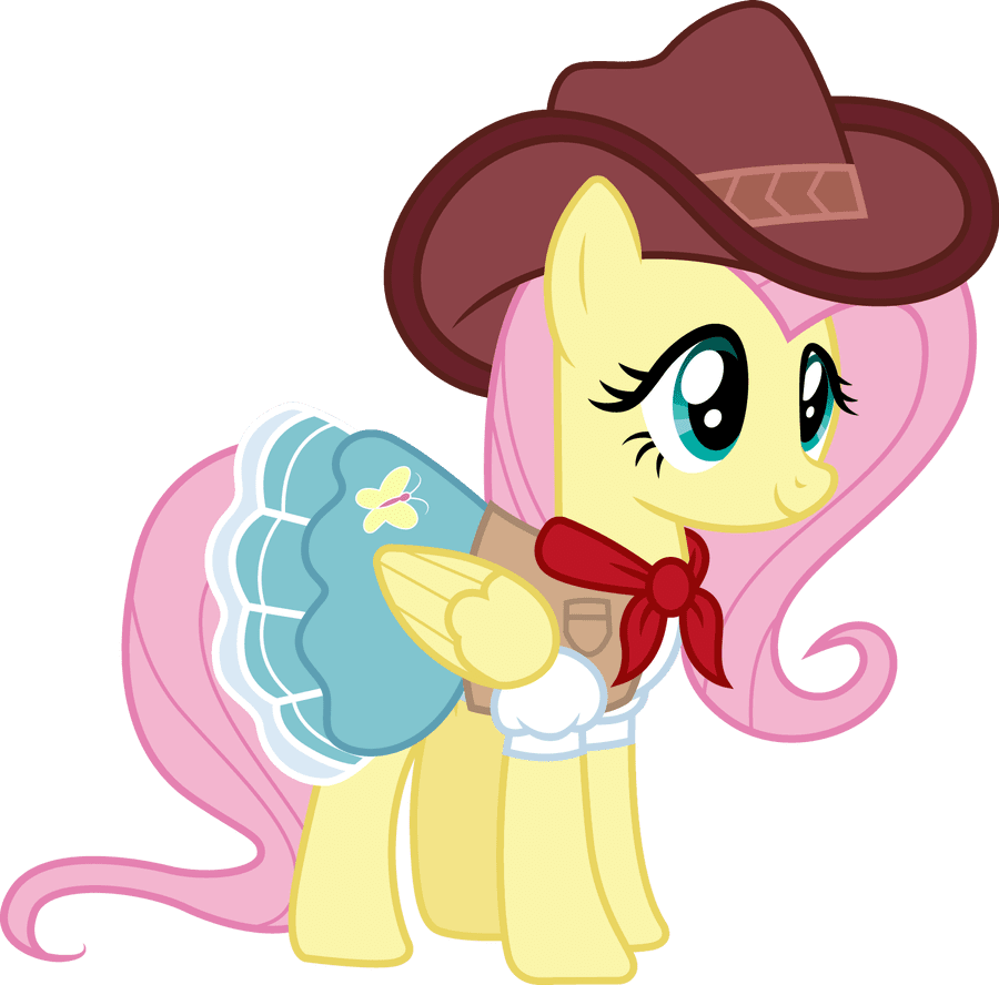 Cowboy hat cowgirl fluttershy by cloudyglow deviantart clipart picture