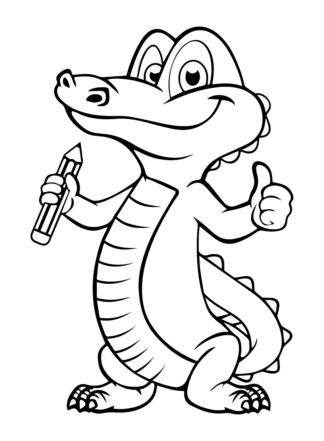 Alligator crocodile kawaii coloring page printable pages clipart background