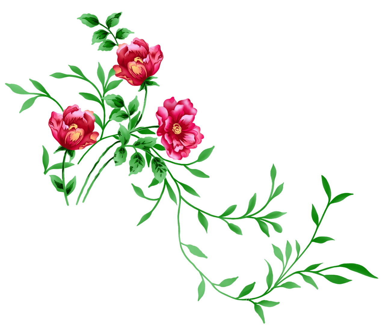 Red floral decor clipart clip art