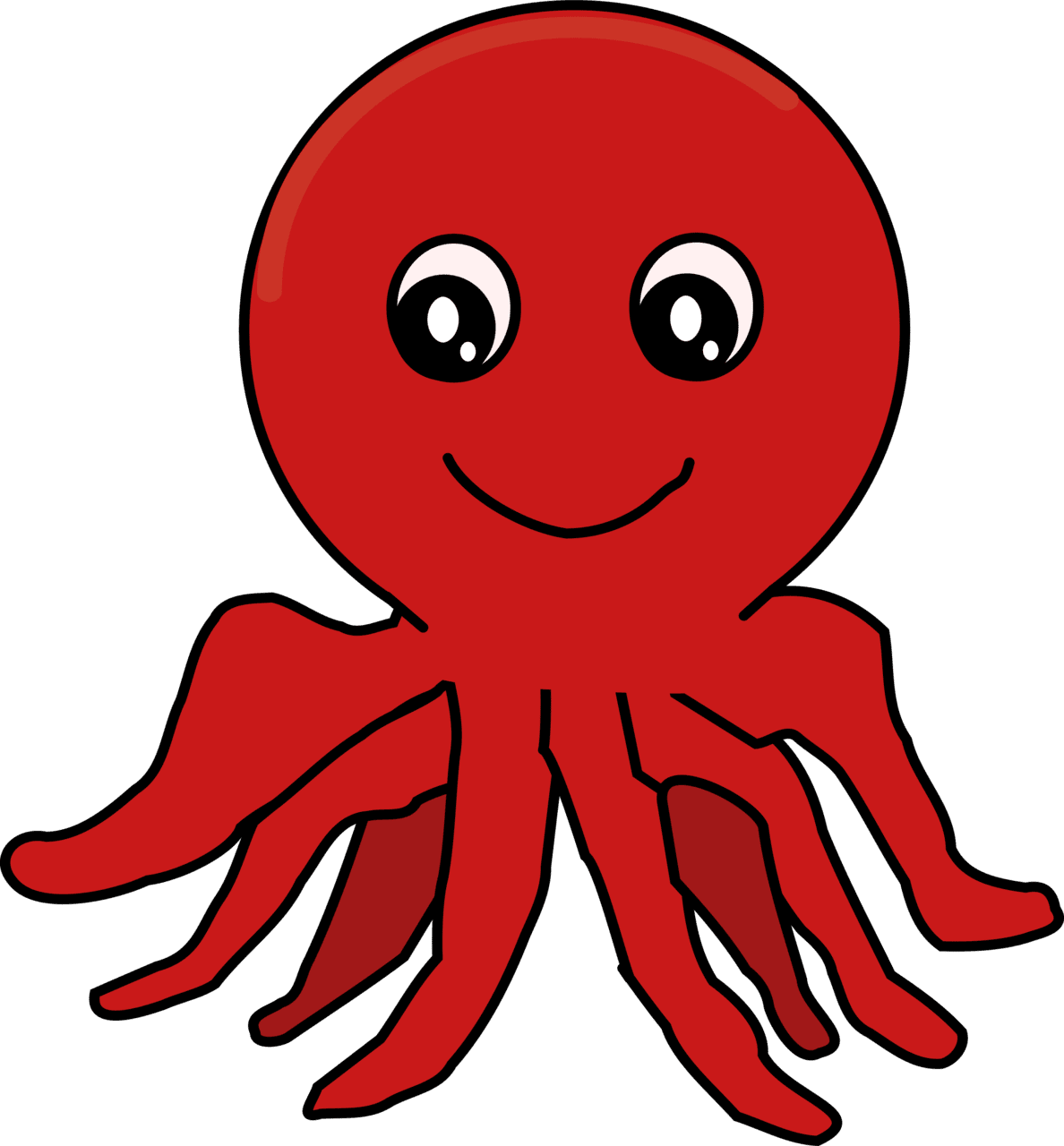 Red cartoon octopus clipart clip art