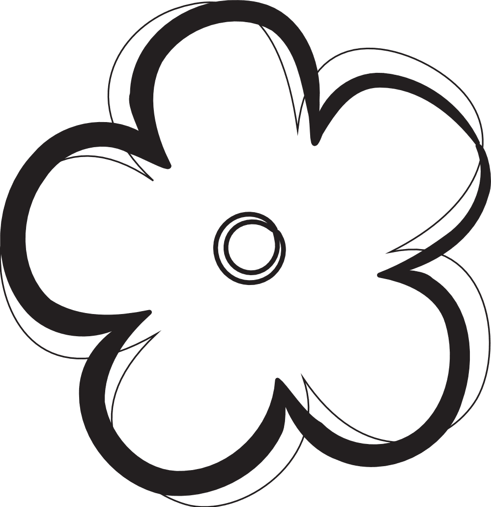 Flower black and white design clipart picture