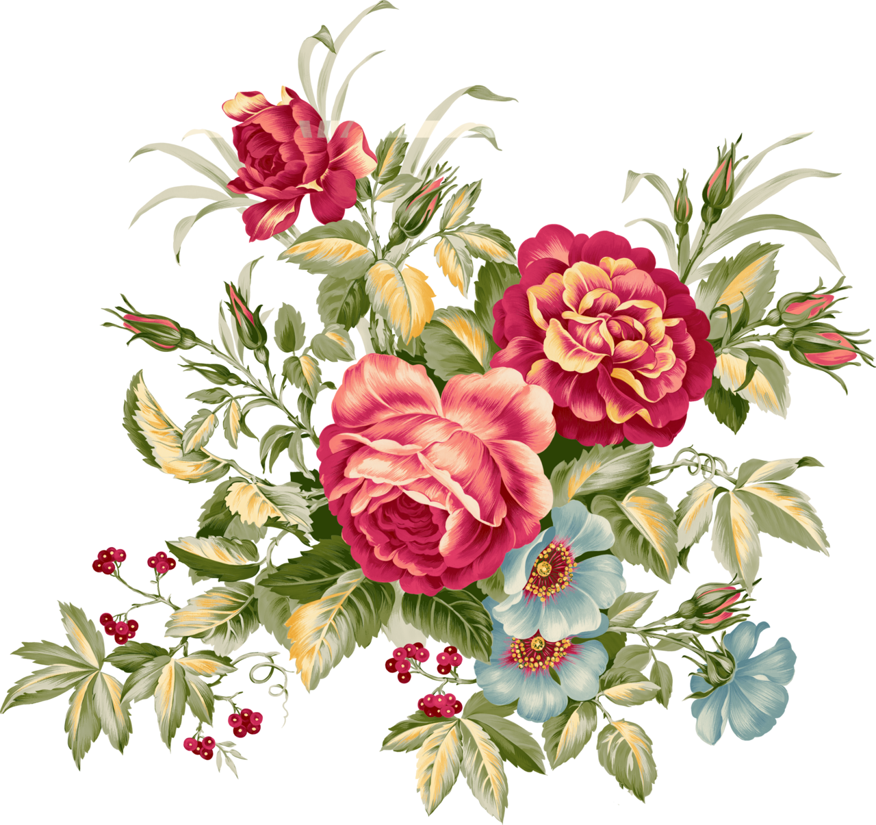 Floral pin page clipart image