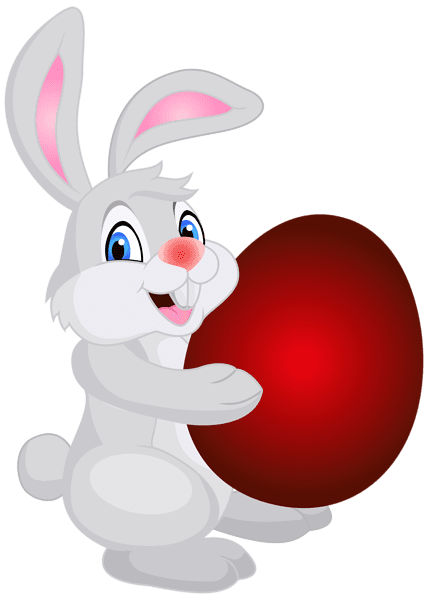 Bunny with easter egg clipart image