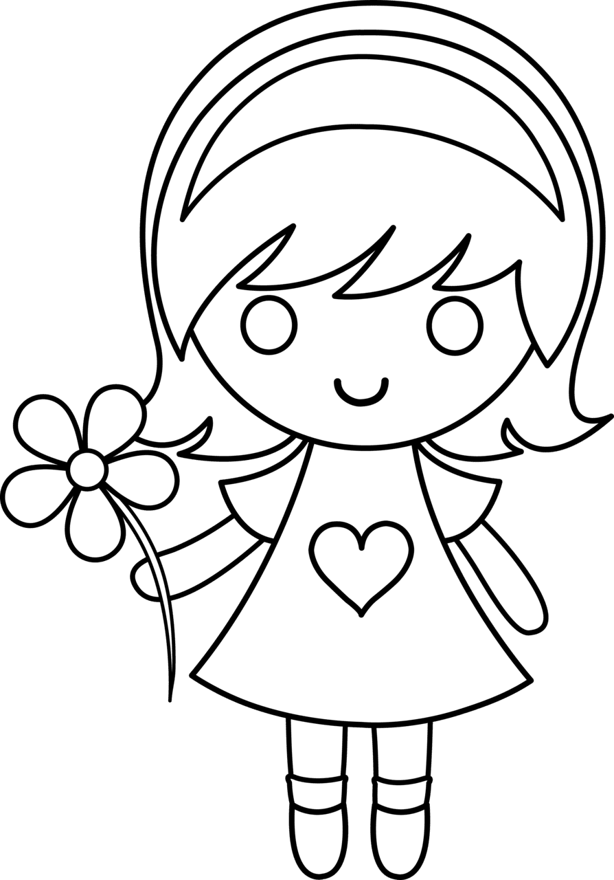 Person cute clipart and coloring pages background