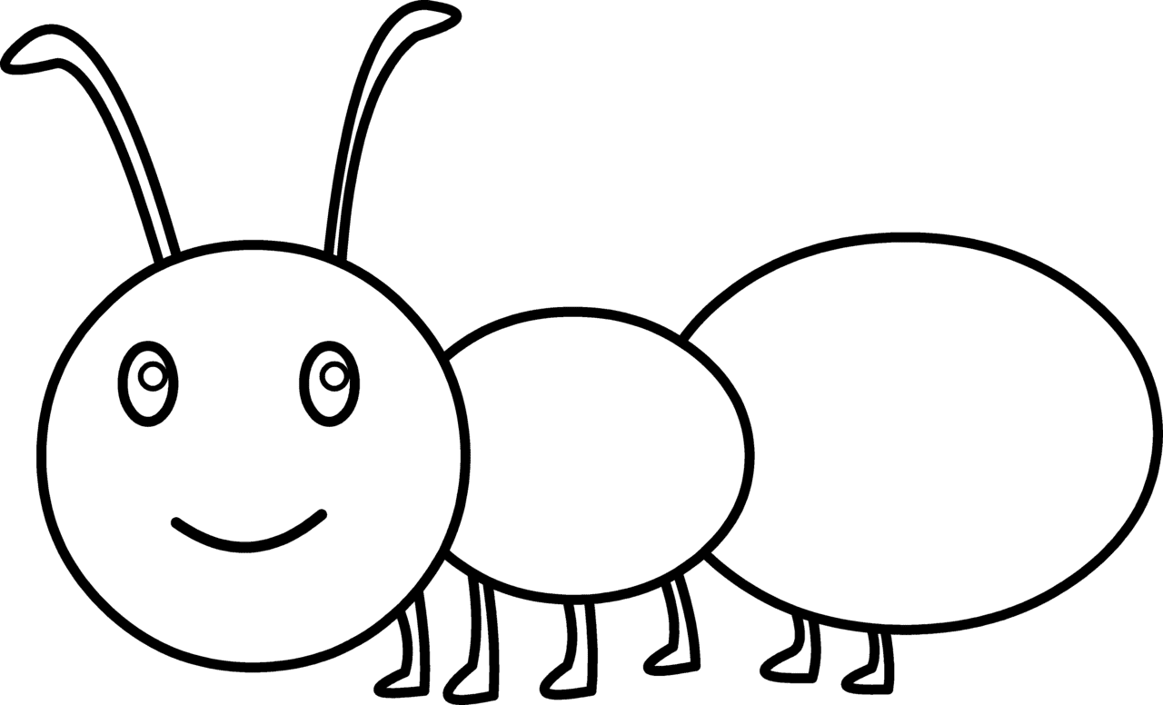 Cute ant coloring page clipart picture