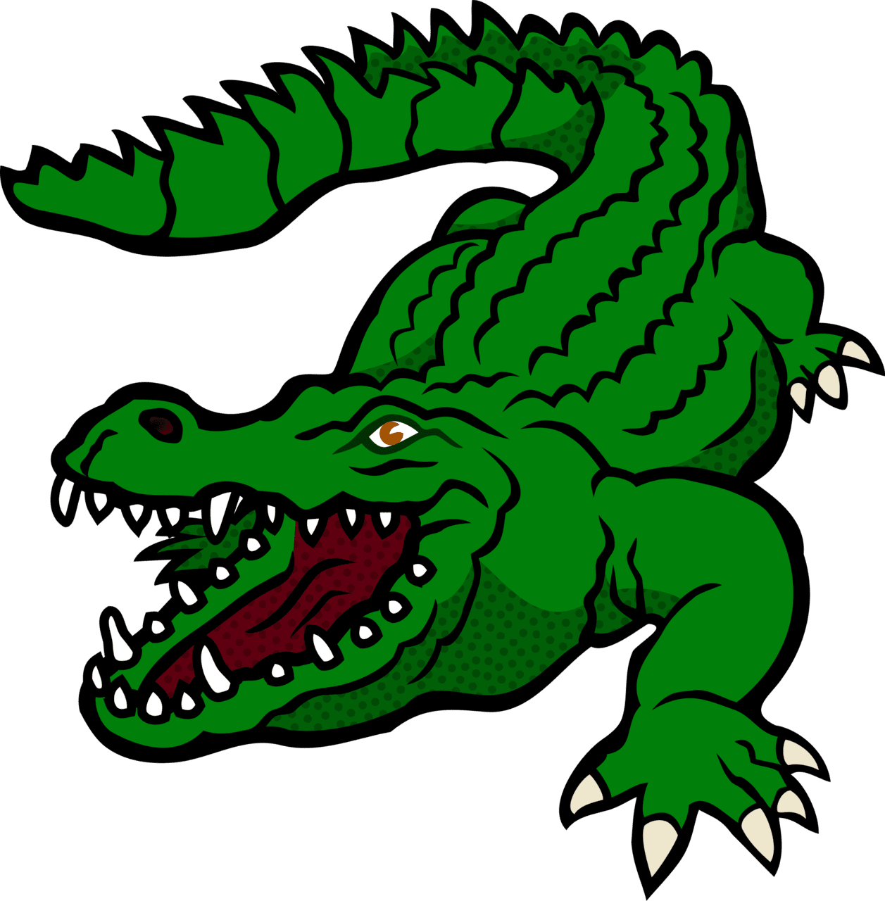 Alligator crocodile coloured clipart logo