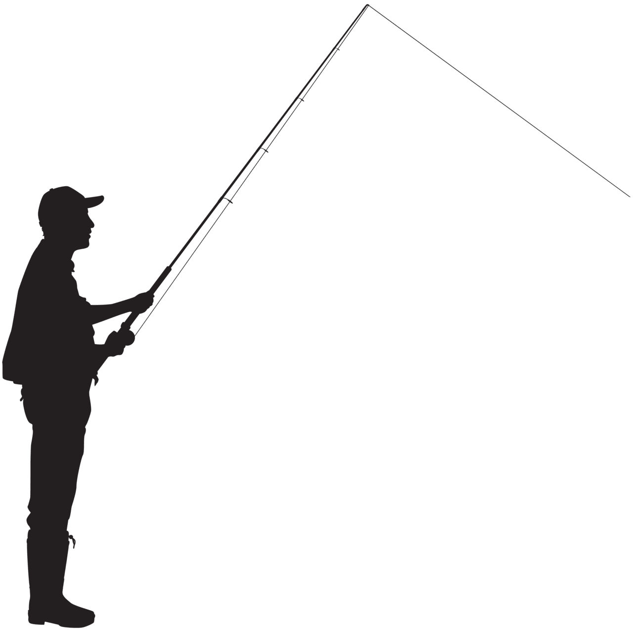 Fishing fisherman silhouette clipart image