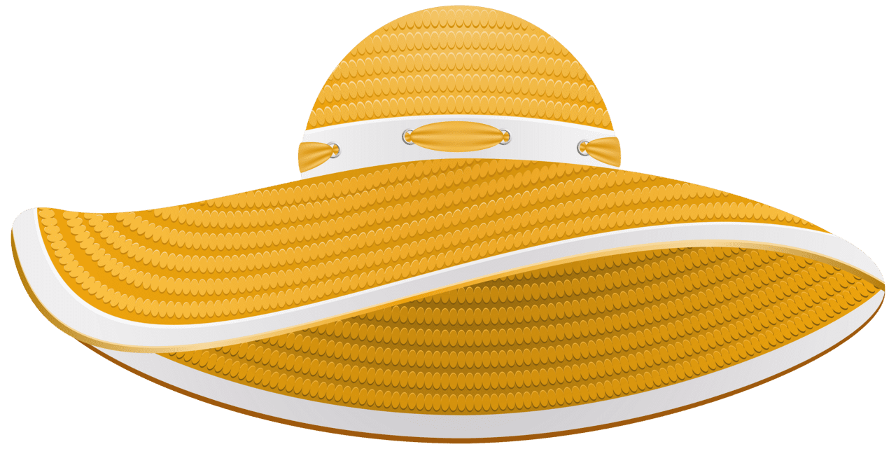 Yellow summer female hat clipart image 2