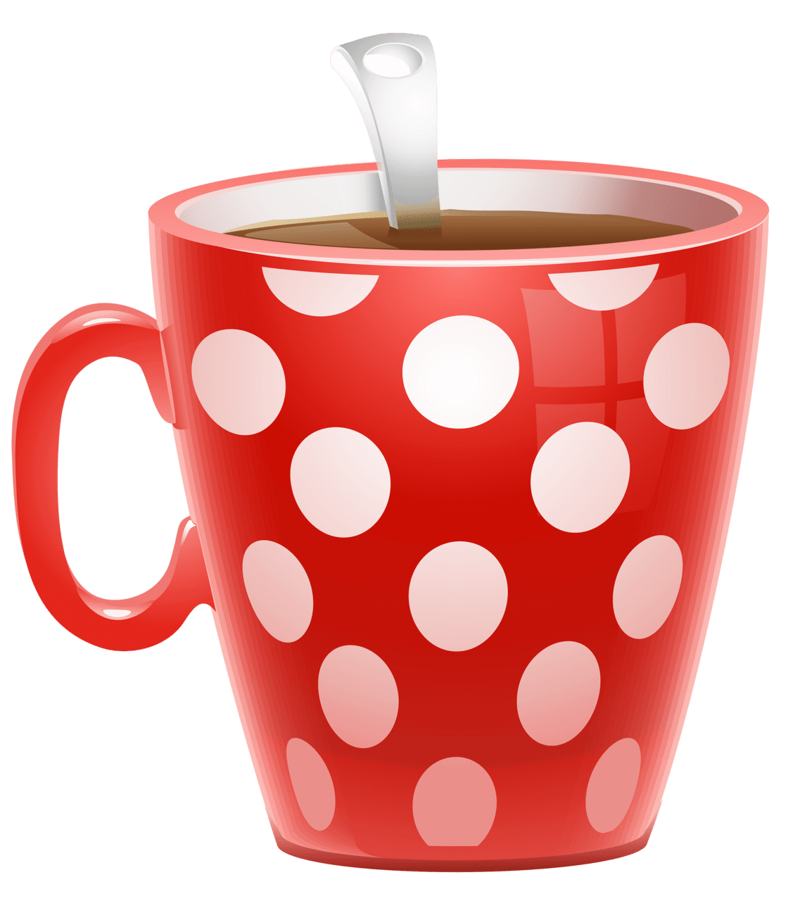 Red dotted coffee cup clipart picture