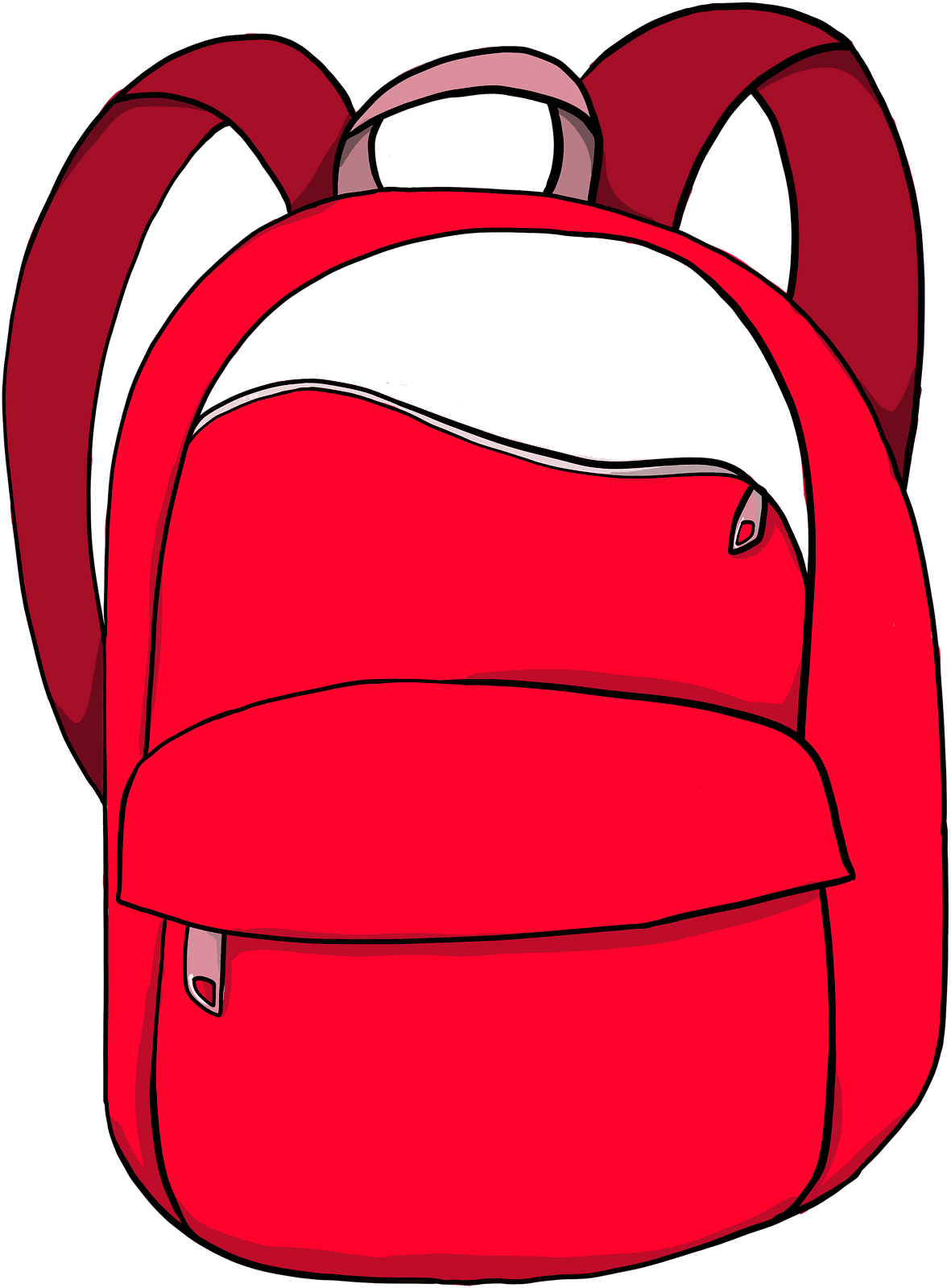 Schoolbag backpack red clipart transparent