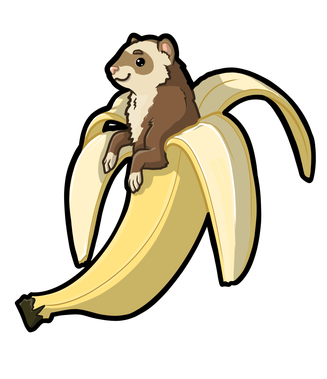 Kawaii ferret banana clipart picture