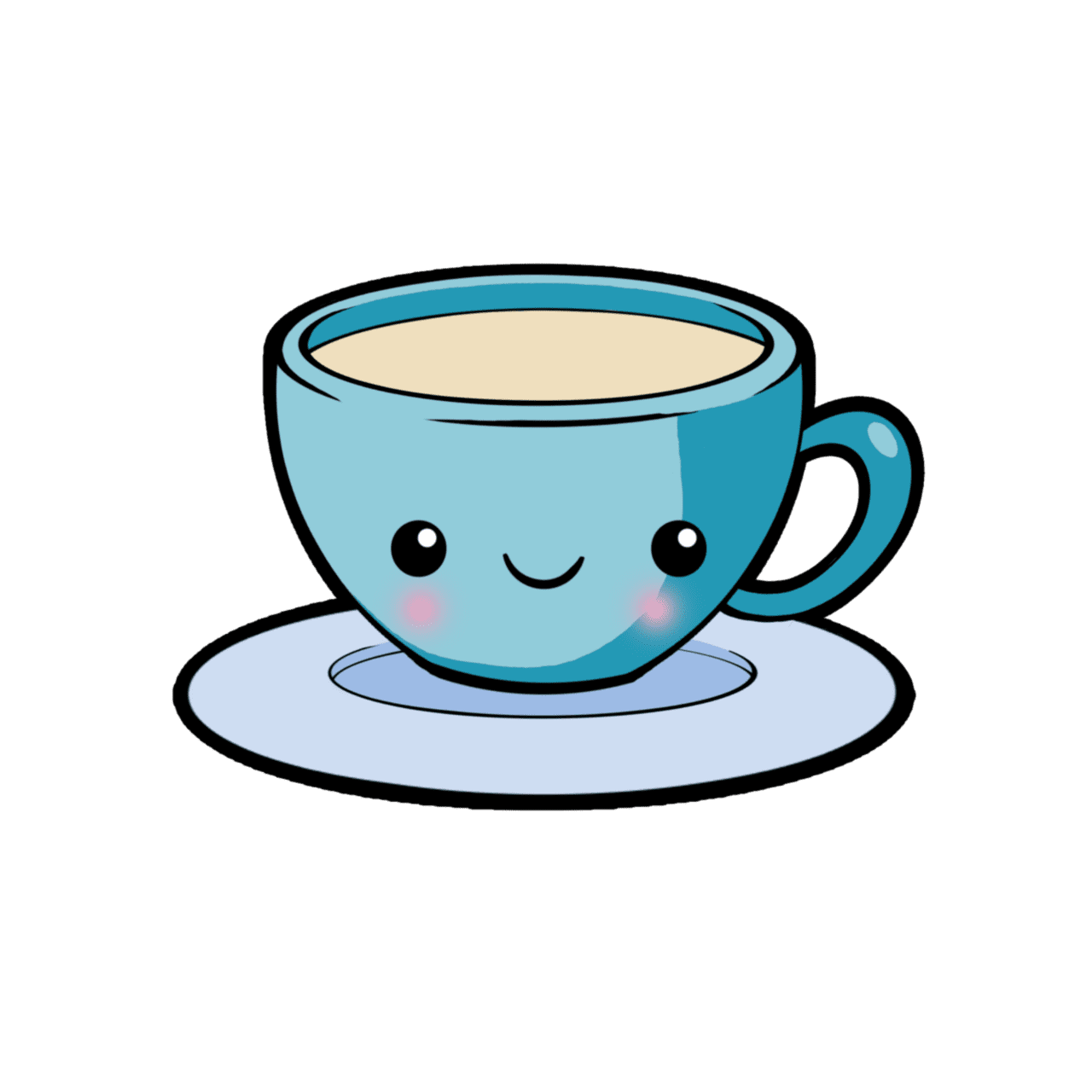 Mq coffee cup blue kawaii toedit clipart photo