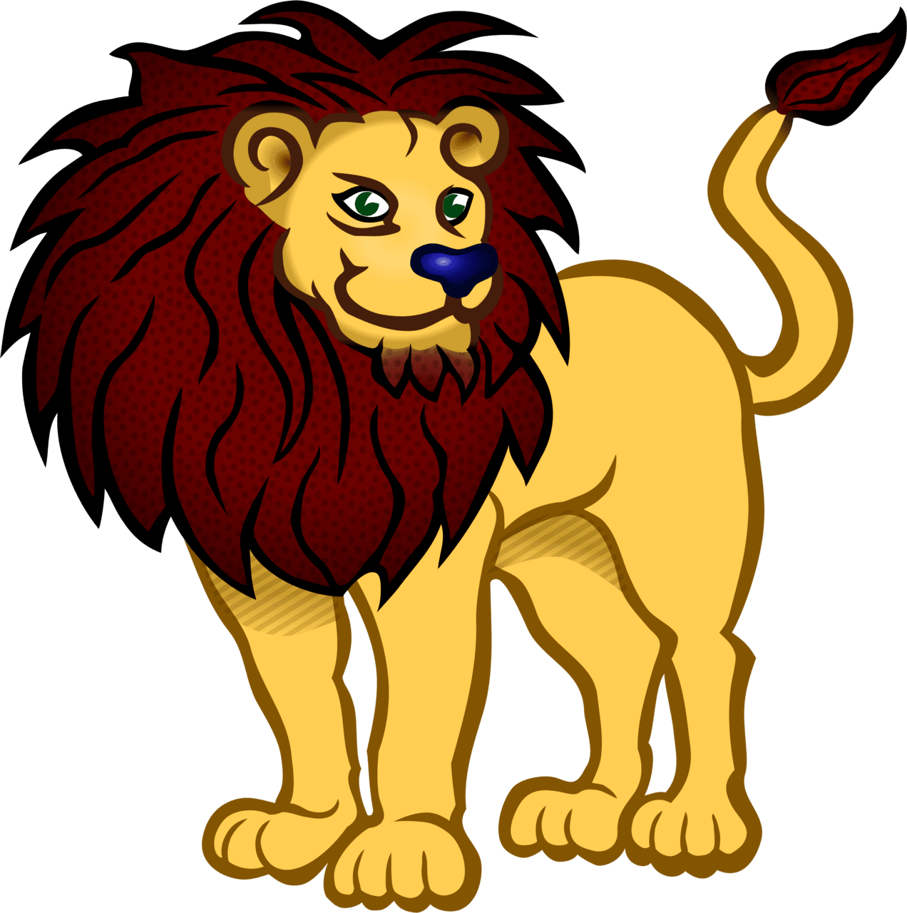 Animal lion coloured clipart background