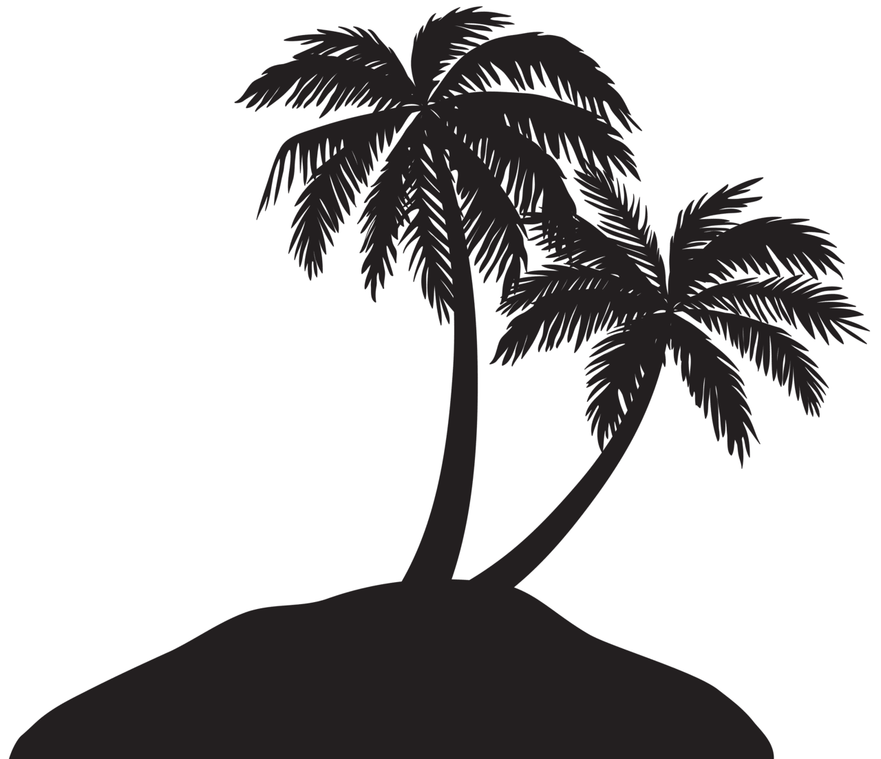 Island with palm tree silhouette clipart image yopriceville high quality tattoo cartoon