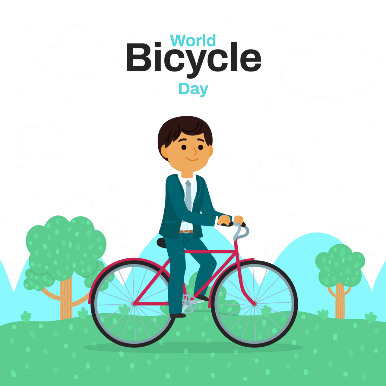 World bicycle day clipart logo 2