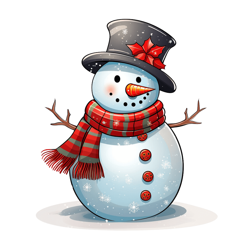 Snow man clipart logo 2